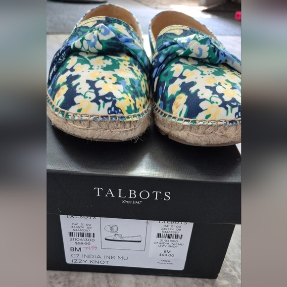 Talbots Floral Loafers - Blue and Yellow - Picture 5 of 5